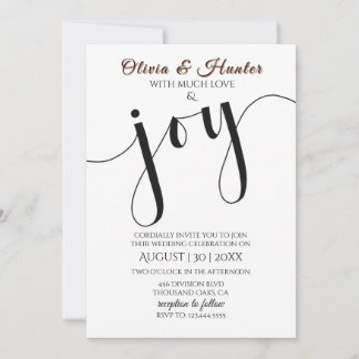 Wedding, Burnt Orange, Modern, Typography, Script, Einladung