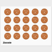 Wedding Burnt Orange Sparkle Silver DANK Runder Aufkleber (Blatt)