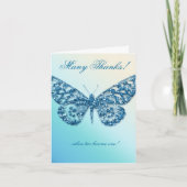 Wedding Butterfly Vielen Dank Card Blue Dankeskarte (Vorderseite)