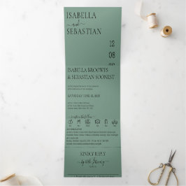 Wedding Cadet Blue Green All in one set Dreifach Gefaltete Einladung