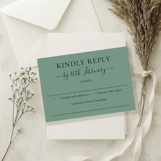 Wedding Cadet Blue Green Freundly Antwort