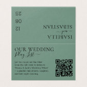 Wedding Cadet Blue Green QR Code Playlist (Außenseite Aufgefaltet)