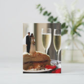 Wedding Cake Champagne Postkarte (Stehend Vorderseite)