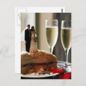 Wedding Cake Champagne Postkarte (Vorne/Hinten)