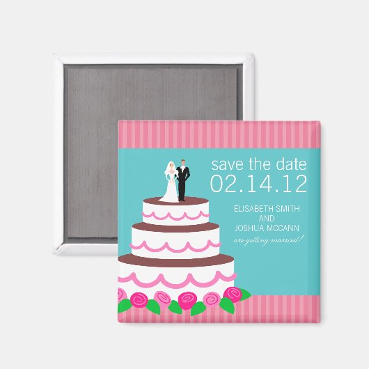 Wedding Cake Collection Das Datum Magnet speichern (Vorderseite/Rückseite)
