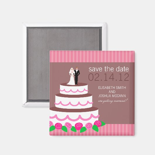 Wedding Cake Collection Das Datum Magnet speichern (Vorderseite/Rückseite)
