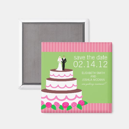 Wedding Cake Collection Das Datum Magnet speichern (Vorderseite/Rückseite)