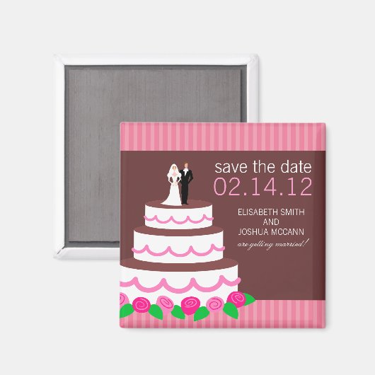 Wedding Cake Collection Das Datum Magnet speichern (Vorderseite/Rückseite)