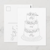 Wedding Cake Design Mr & Mrs Postkarte (Vorne/Hinten)