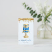 Wedding Cake Glitter Drip Royal Blue Bakery Visitenkarte (Stehend Vorderseite)