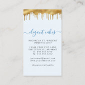Wedding Cake Glitter Drip Royal Blue Bakery Visitenkarte (Rückseite)