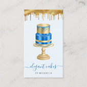 Wedding Cake Glitter Drip Royal Blue Bakery Visitenkarte (Vorderseite)