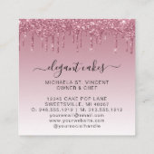Wedding Cake Glitzer Tropfen Burgundy Bäckerei Quadratische Visitenkarte (Rückseite)