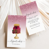 Wedding Cake Glitzer Tropfen Burgundy Bäckerei Visitenkarte