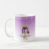 Wedding Cake Glitzer Tropfen Lila Gold Bäckerei Kaffeetasse (Links)