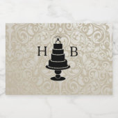 Wedding Cake Monogram Alkoholflaschenetikett (Einzelnes Label)