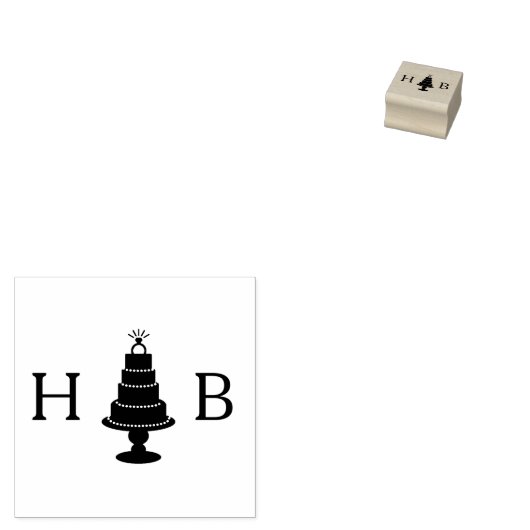 Wedding Cake Monogram Gummistempel (Stempel)