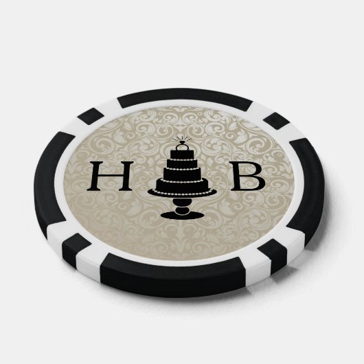 Wedding Cake Monogram Pokerchips (Einzeln)