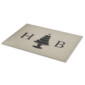 Wedding Cake Monogram Schneidebrett (Ecke)