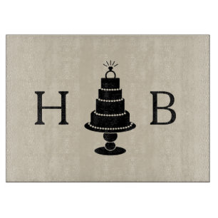 Wedding Cake Monogram Schneidebrett
