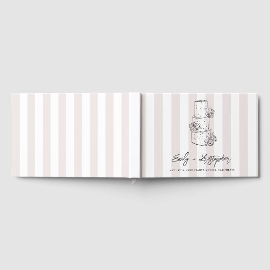 Wedding Cake Stripe Wedding   Gästebuch (Voll)