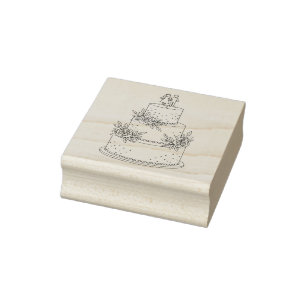 Wedding Cake Wood Gummistempel