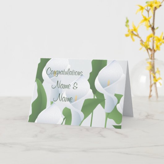 Wedding Calla Lilies Herzlichen Glückwunsch Grußka Karte (Gelbe Blume)