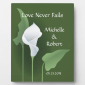 Wedding Calla Lily Green Custom Plaque Fotoplatte (Vorderseite)