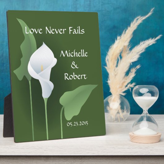 Wedding Calla Lily Green Custom Plaque Fotoplatte (Seite)