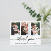 Wedding Calligraphy 3 Foto Vielen Dank Postkarte (Stehend Vorderseite)