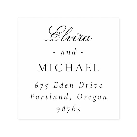 Wedding Calligraphy & Classic Serif Return Address Permastempel (Design)