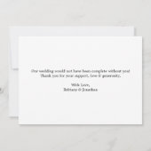 Wedding Calligraphy Script Heart 3 Photo Dankeskarte (Rückseite)