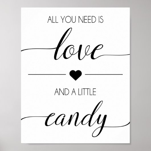 Wedding Candy Bar Sign | Candy Bar Print Poster (Vorne)