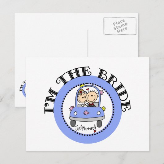 Wedding Car Bride Postkarte (Vorne/Hinten)