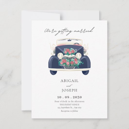 Wedding Car Classic Einladung (Vorderseite)