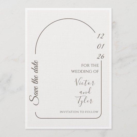Wedding Card – Modern Minimal Save The Date Arch Einladung (Vorderseite)