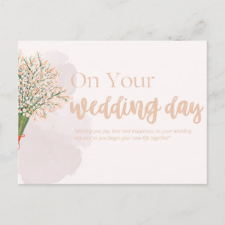 Wedding Cards- Elegant Floral Wedding Congratulati Postkarte