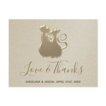 Wedding Cat Couple Golden Elegant Vielen Dank