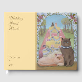 Wedding Cats Yellow 10.5" x 8.25" Gästebuch