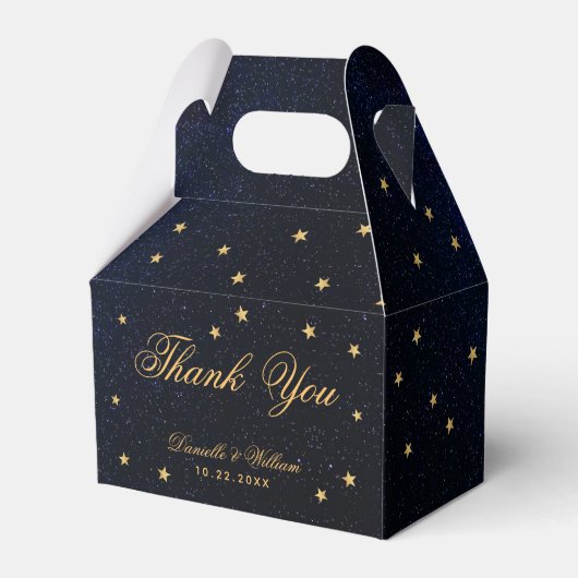 Wedding Celestial Blue Starry Night Danke Geschenkschachtel (Vorderseite)