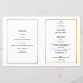WEDDING CEREMONY PROGRAM gebürsteter Goldrahmen (Rückseite)