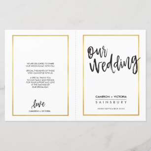 WEDDING CEREMONY PROGRAM gebürsteter Goldrahmen