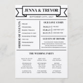 Wedding Ceremony Program With Icons Minimalist Programm (Vorderseite)