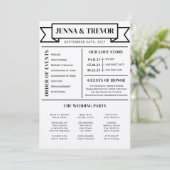 Wedding Ceremony Program With Icons Minimalist Programm (Stehend Vorderseite)