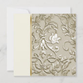 Wedding Champagne Embossed Look Damask Einladung (Vorderseite)