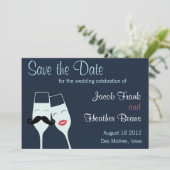 Wedding Champagne Toast Save the Date (Stehend Vorderseite)