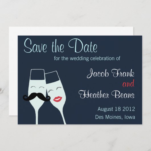 Wedding Champagne Toast Save the Date (Vorne/Hinten)