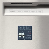 Wedding Champagne Toast Save the Date Magnet (In Situ (Geschirrspüler))