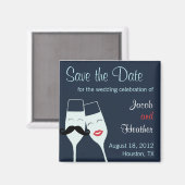 Wedding Champagne Toast Save the Date Magnet (Vorderseite/Rückseite)