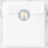 Wedding Champagne Toast Siegel Runder Aufkleber (Tasche)